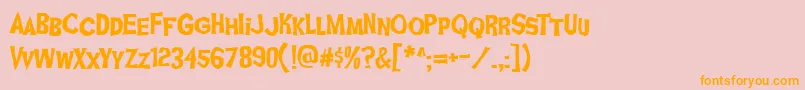 GhoulFriAOE Font – Orange Fonts on Pink Background