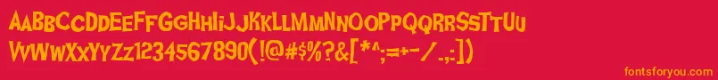 GhoulFriAOE Font – Orange Fonts on Red Background