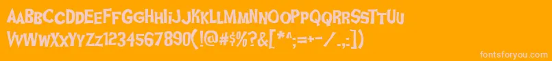 GhoulFriAOE Font – Pink Fonts on Orange Background