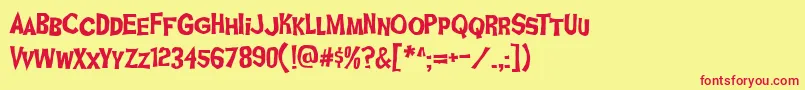 GhoulFriAOE Font – Red Fonts on Yellow Background