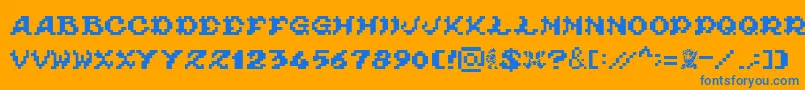 ghouls ghosts and goblins fontvir us-Schriftart – Blaue Schriften auf orangefarbenem Hintergrund