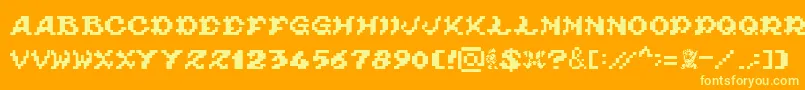 ghouls ghosts and goblins fontvir us-fontti – keltaiset fontit oranssilla taustalla