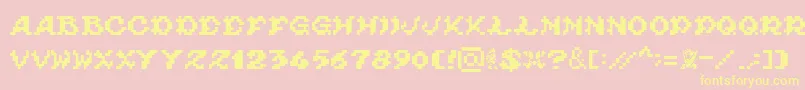 ghouls ghosts and goblins fontvir us-Schriftart – Gelbe Schriften auf rosa Hintergrund