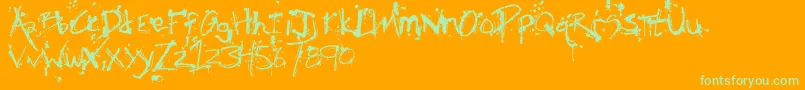 SmObscenism Font – Green Fonts on Orange Background