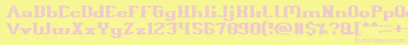 Giant Universe-Schriftart – Rosa Schriften auf gelbem Hintergrund