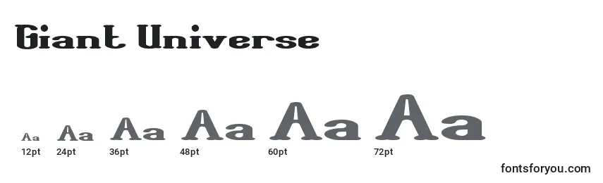 Размеры шрифта Giant Universe