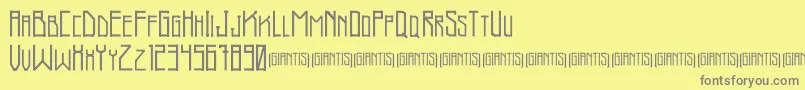 Więcej informacji o czcionce Giantis Demo Czcionka Giantis Demo – szare czcionki na żółtym tle