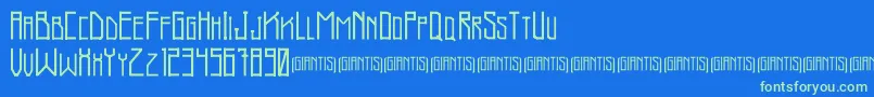 Fonte Giantis Demo – fontes verdes em um fundo azul