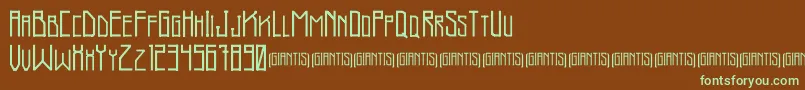 Fonte Giantis Demo – fontes verdes em um fundo marrom