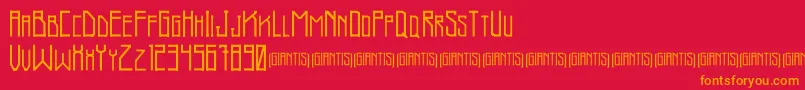 Giantis Demo-fontti – oranssit fontit punaisella taustalla