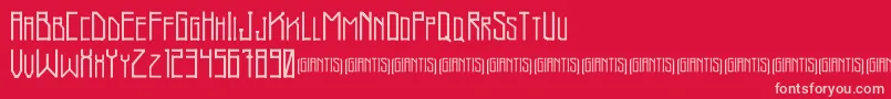 Fonte Giantis Demo – fontes rosa em um fundo vermelho