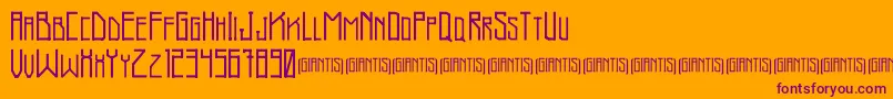 Fonte Giantis Demo – fontes roxas em um fundo laranja