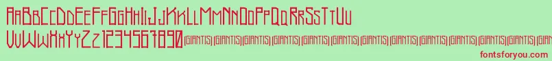 Giantis Demo Font – Red Fonts on Green Background