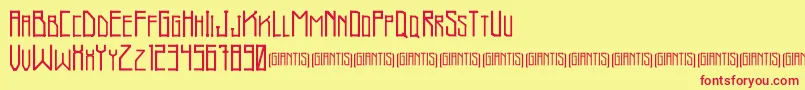 フォントGiantis Demo – 赤い文字の黄色い背景