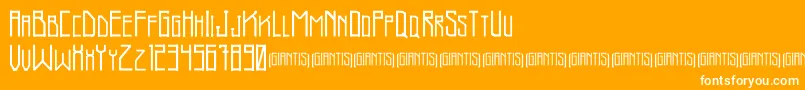 Giantis Demo-Schriftart – Weiße Schriften auf orangefarbenem Hintergrund