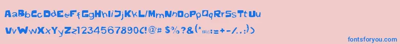 フォントgibbard erc 01 – ピンクの背景に青い文字