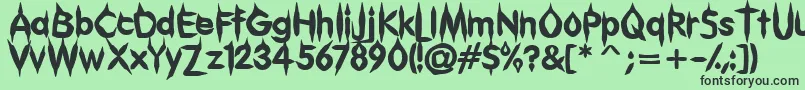 フォントGibberish – 緑の背景に黒い文字