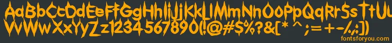 フォントGibberish – 黒い背景にオレンジの文字