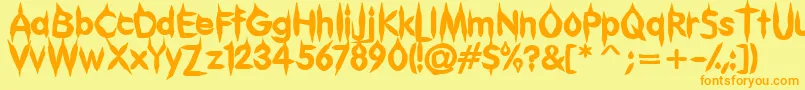 Gibberish Font – Orange Fonts on Yellow Background