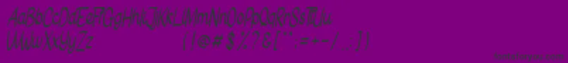 フォントGietha Script Free Personal Use – 紫の背景に黒い文字