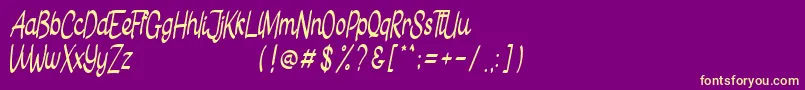 Fonte Gietha Script Free Personal Use – fontes amarelas em um fundo roxo