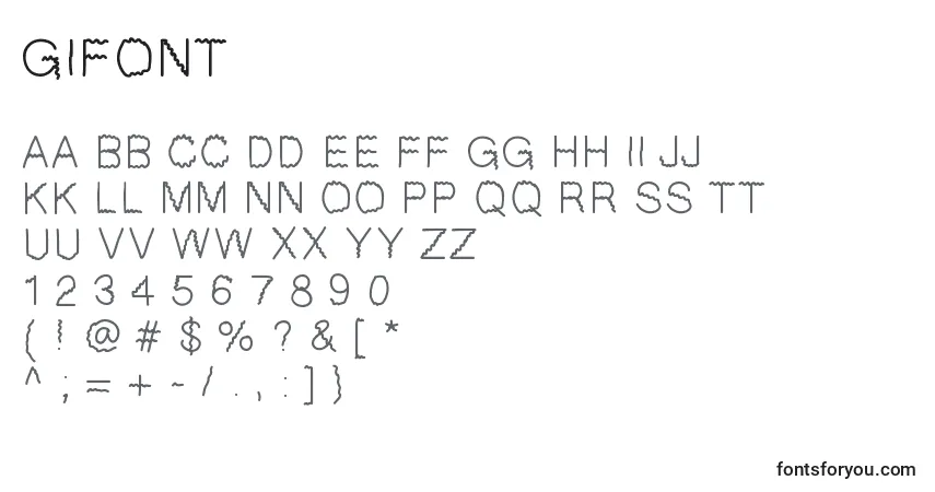 Шрифт GIfont – алфавит, цифры, специальные символы