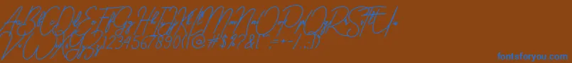 gilberta Font – Blue Fonts on Brown Background
