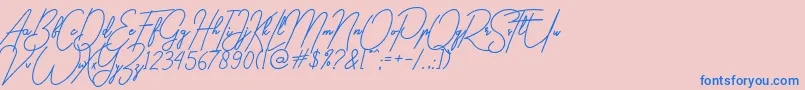gilberta Font – Blue Fonts on Pink Background