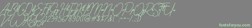 gilberta Font – Green Fonts on Gray Background