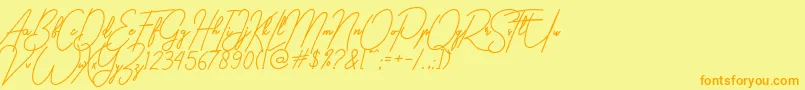 gilberta Font – Orange Fonts on Yellow Background