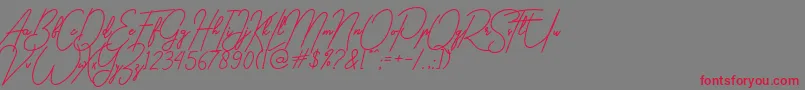 gilberta Font – Red Fonts on Gray Background