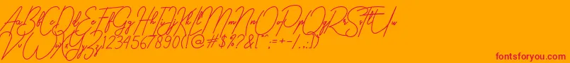 gilberta Font – Red Fonts on Orange Background