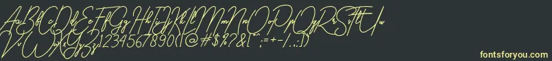 gilberta Font – Yellow Fonts on Black Background