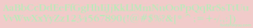 GaramondItcBookBt Font – Green Fonts on Pink Background