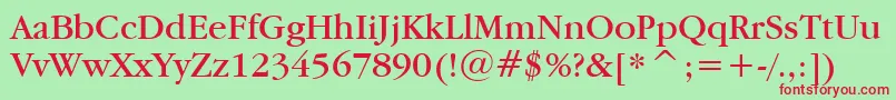 GaramondItcBookBt Font – Red Fonts on Green Background