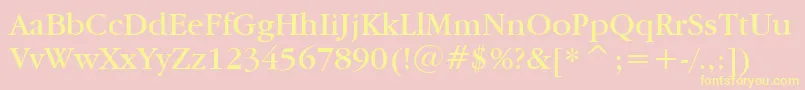 GaramondItcBookBt Font – Yellow Fonts on Pink Background