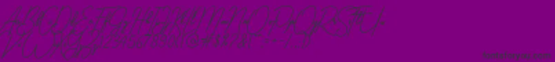 gilberta-Schriftart – Schwarze Schriften auf violettem Hintergrund