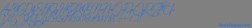 フォントgilberta – 灰色の背景に青い文字