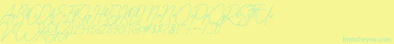 gilberta Font – Green Fonts on Yellow Background