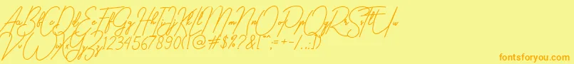 gilberta Font – Orange Fonts on Yellow Background