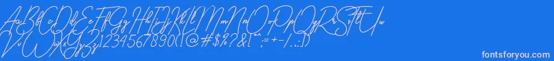 gilberta-Schriftart – Rosa Schriften auf blauem Hintergrund