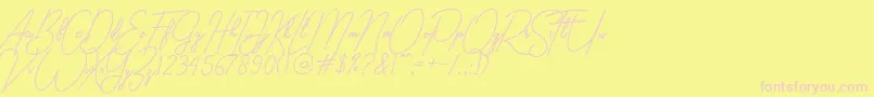 gilberta Font – Pink Fonts on Yellow Background