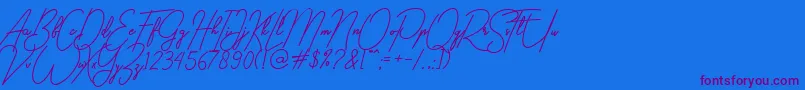 gilberta Font – Purple Fonts on Blue Background