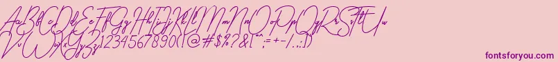 gilberta Font – Purple Fonts on Pink Background