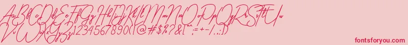 gilberta Font – Red Fonts on Pink Background