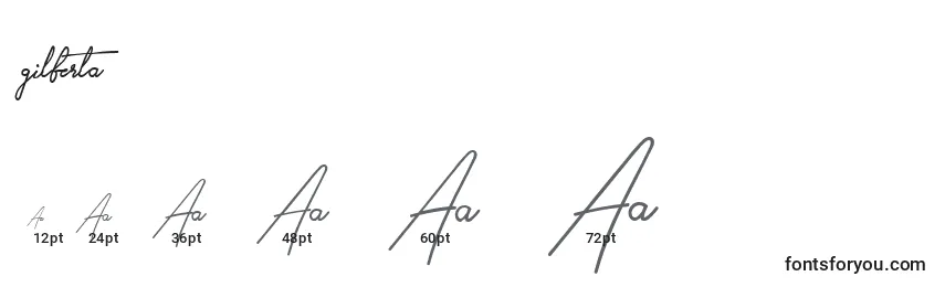 Размеры шрифта Gilberta (127950)