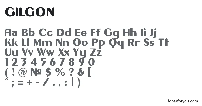 Шрифт GILGON   (127951) – алфавит, цифры, специальные символы