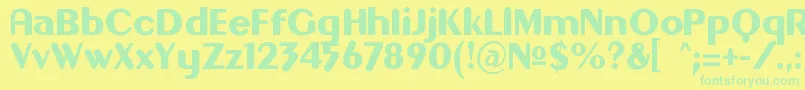 フォントGILGON   – 黄色い背景に緑の文字