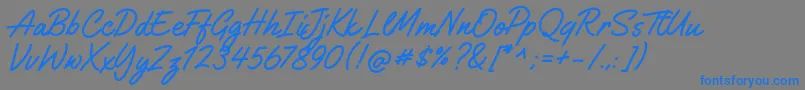 Weitere Informationen zur GilliganShutter-Schriftart GilliganShutter-Schriftart – Blaue Schriften auf grauem Hintergrund