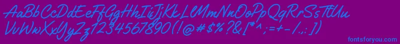 GilliganShutter Font – Blue Fonts on Purple Background